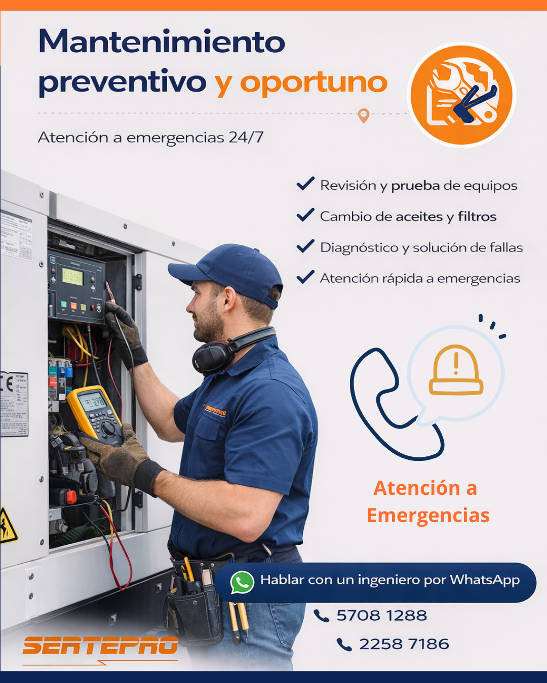 Mantenimiento preventivo plantas electricas Guatemala Sertepro
