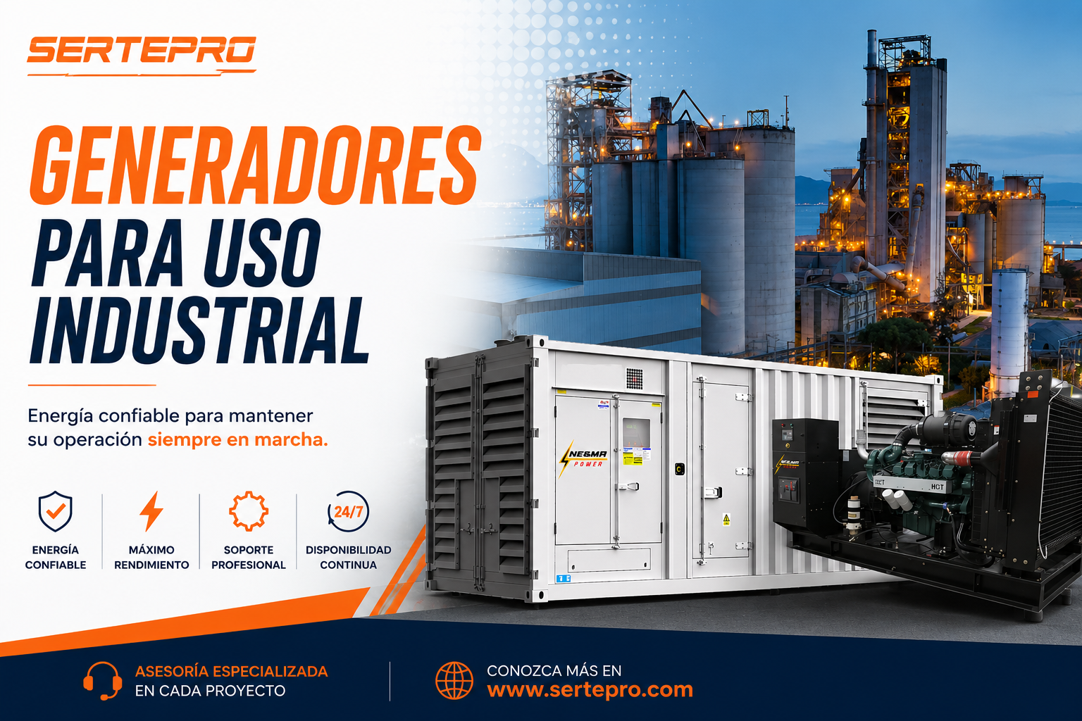 generadores para uso industrial sertepro