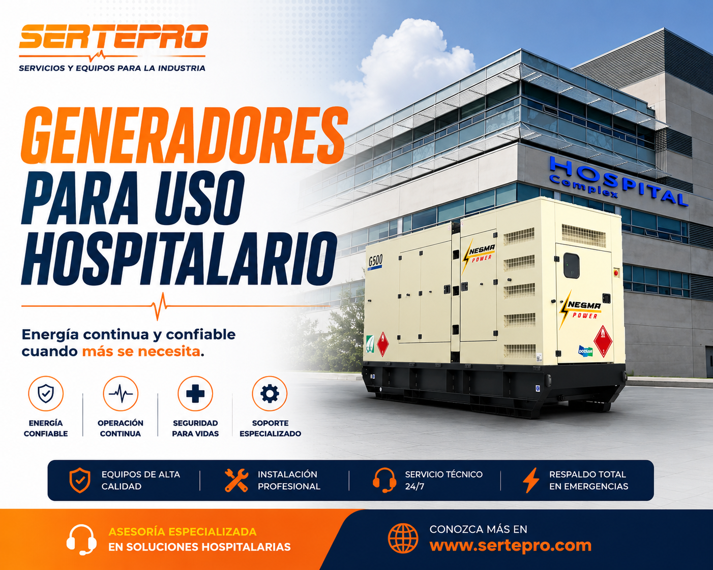 generadores uso hospitalario sertepro